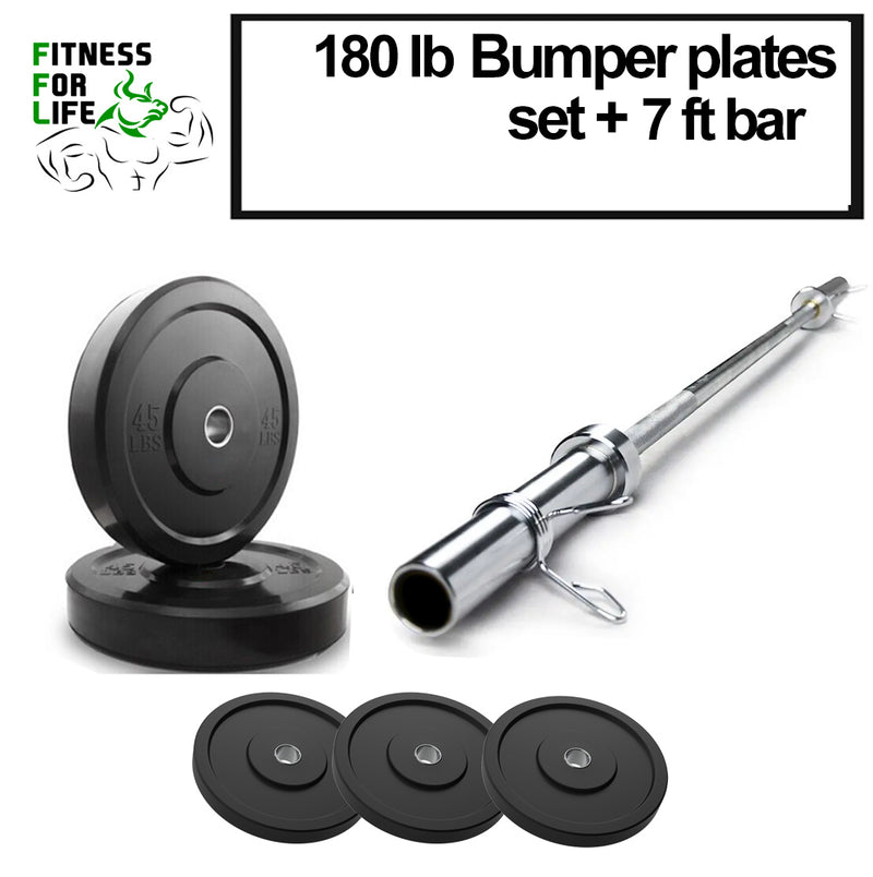 Load image into Gallery viewer, Bumpers Lifting Plates Set 180 lb with bar
