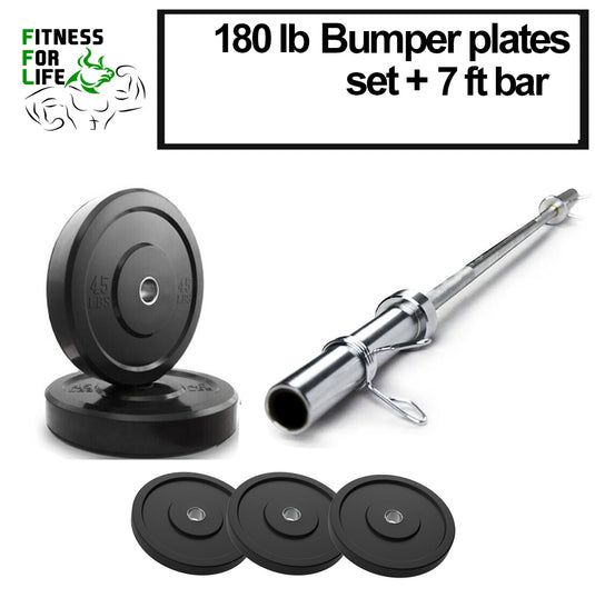 Bumpers Lifting Plates Set 180 lb with bar
