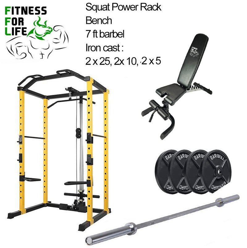 Load image into Gallery viewer, Power Rack + Pulley Bundle (Metal plates)

