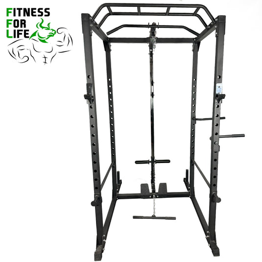 Power Rack Cage With Lat Pulldown