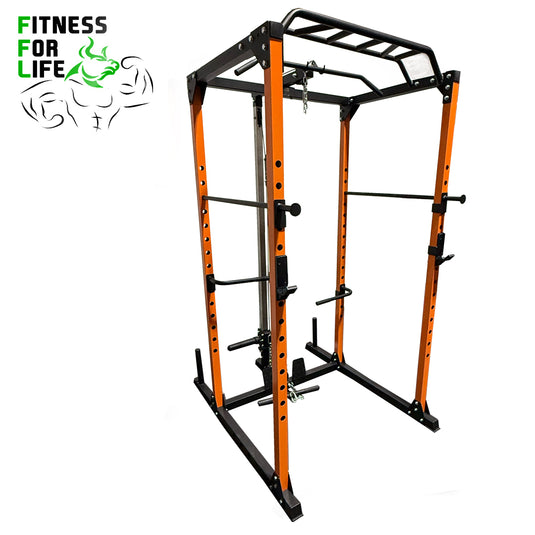 Power Rack Cage With Lat Pulldown