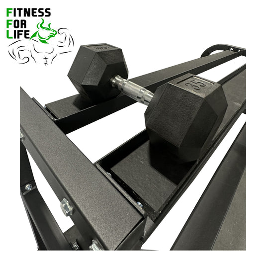 2 Tier Horizontal Heavy Duty Dumbbell Rack (15 pairs)