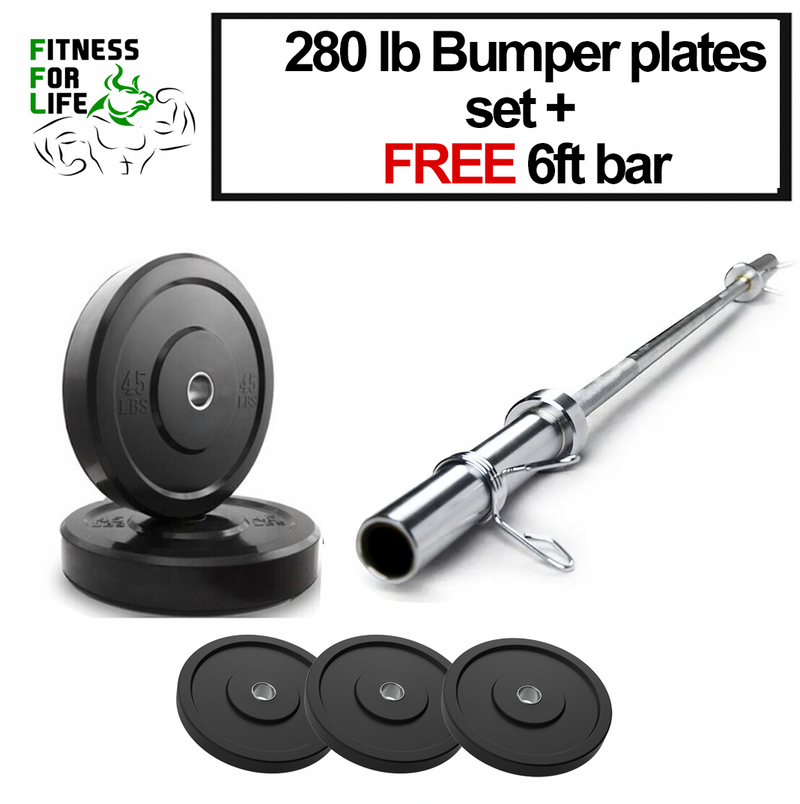 Load image into Gallery viewer, Bumpers Lifting Plates Set 280 lb with bar
