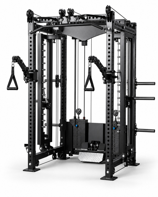 Heavy Duty All-in-One Smith Machine & Functional Trainer – Dual 200 LB Weight Stacks