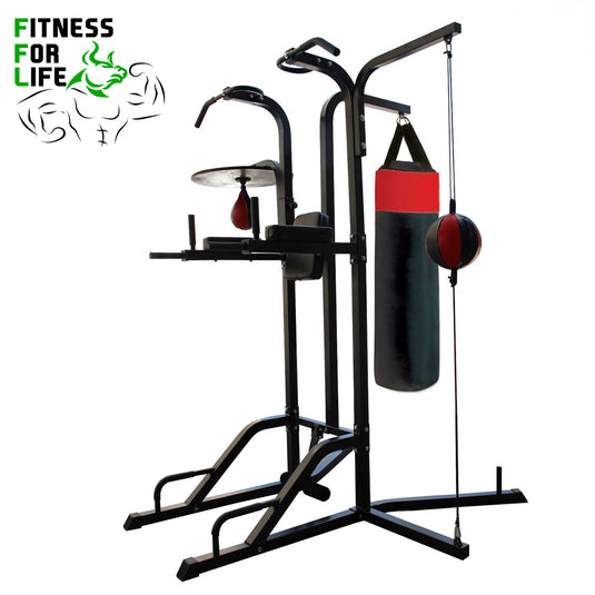 Pull up dip discount punching bag station