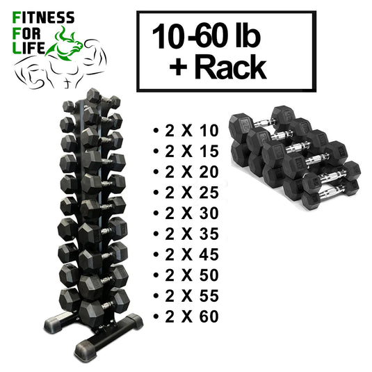 HEX Dumbbells Bundle 10-60lb, Total 690 lb