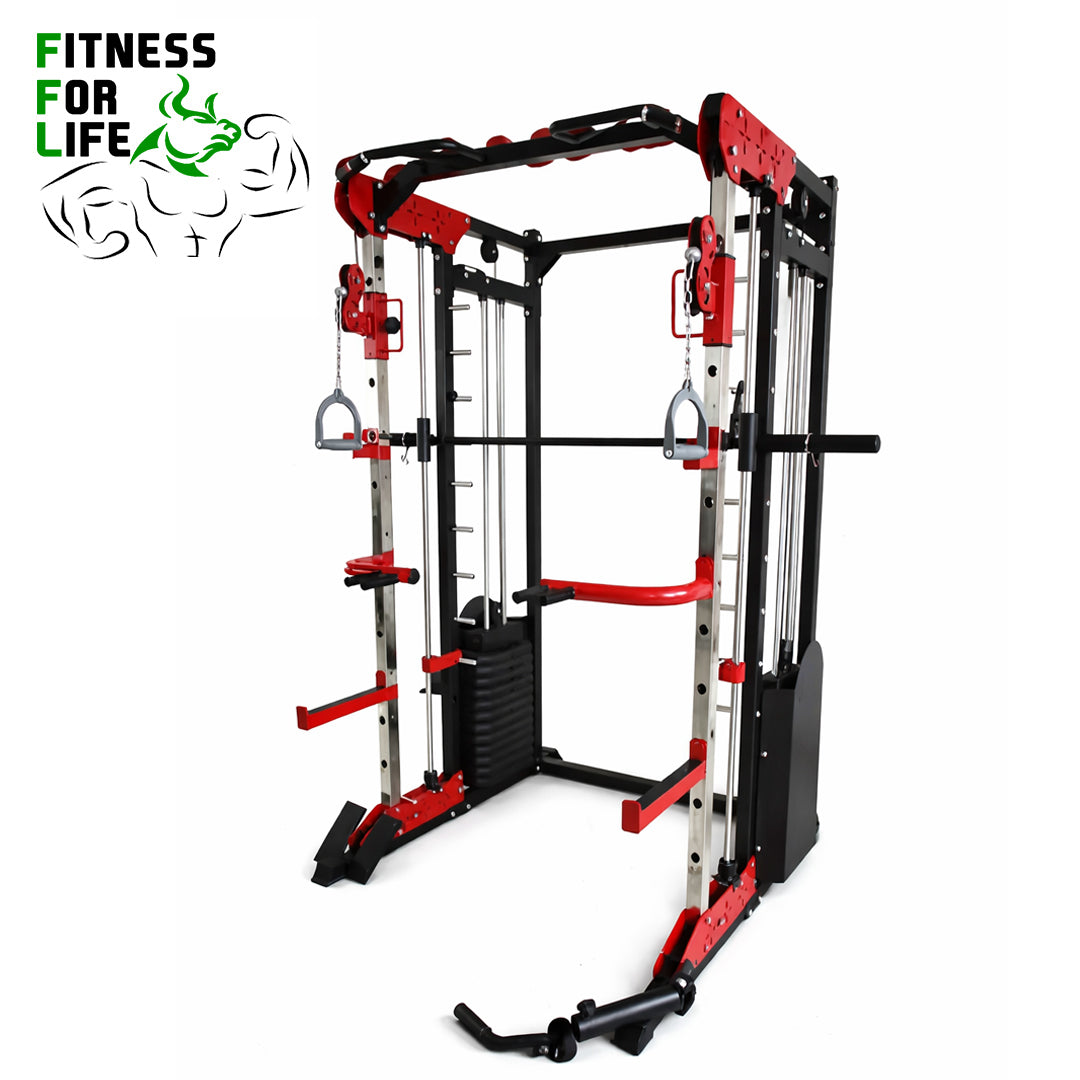 All-In-One Functional Trainer Power Rack with Dual Cable System & Pull ...