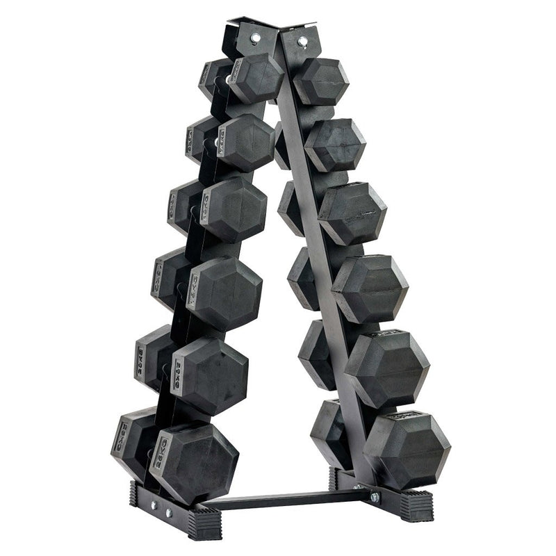 Load image into Gallery viewer, 380 lb HEX dumbbells set + rack
