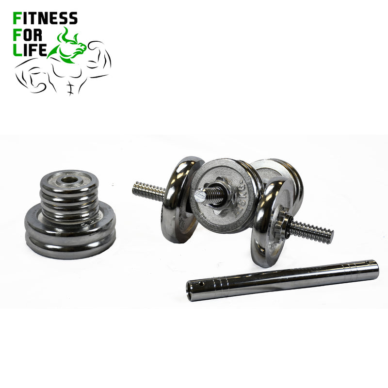 Load image into Gallery viewer, Adjustable Chrome Dumbbells Set
