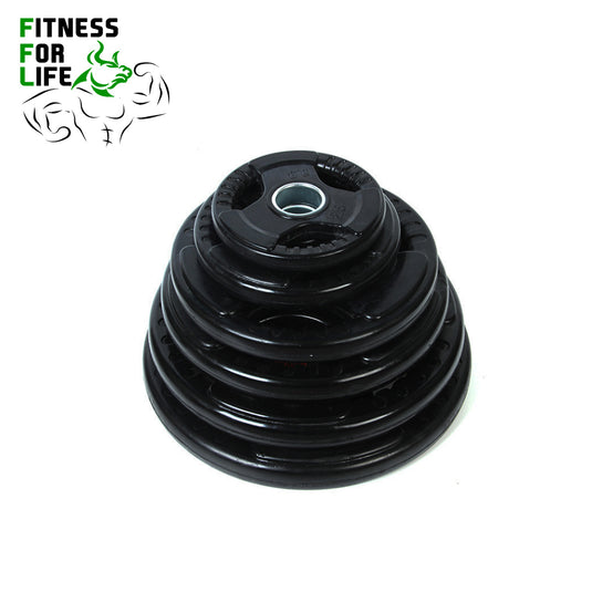 Tri-Grip Handle Weight Plates Rubber Coated